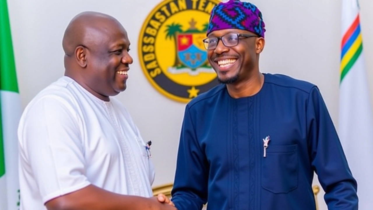 Former Lagos Governor Ambode Visits Governor Sanwo-Olu to Pay Respects After Mother's Passing